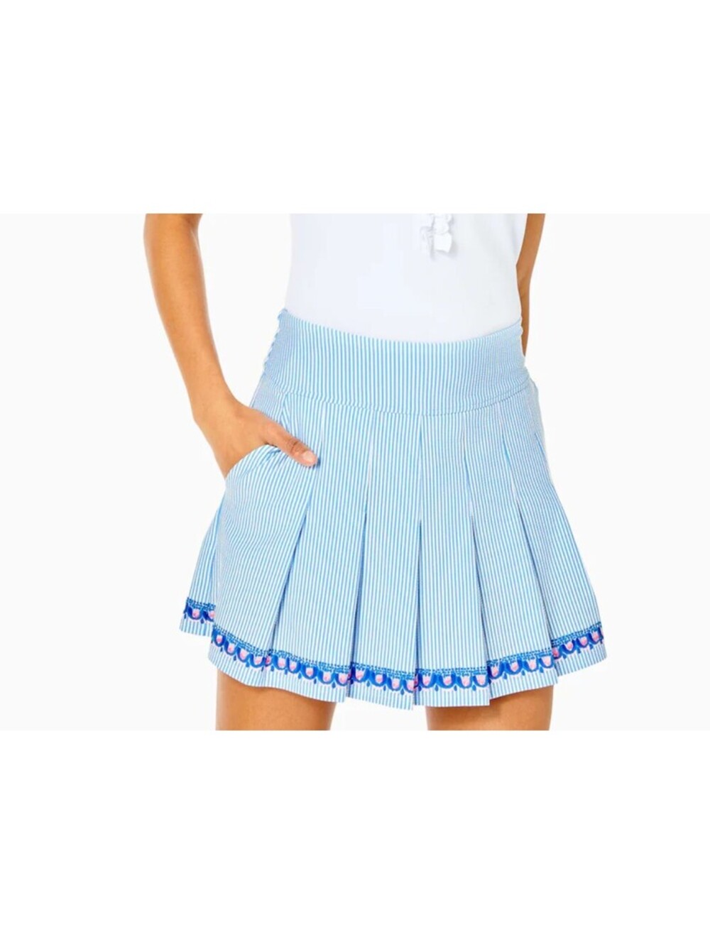 Lilly Pulitzer Luxletic UPF 50+ Priska Skort, Blue White Pink